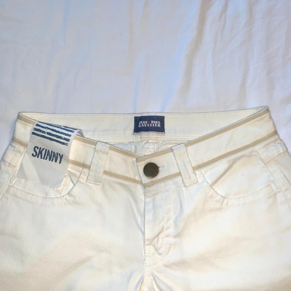 Jean Paul Gaultier “Jean’s Paul Gaultier” lowrise white skinny jeans NWT🤍